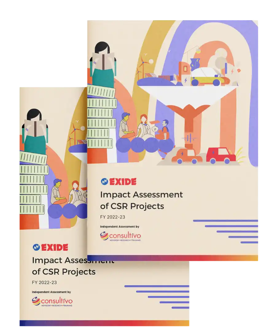 Exide Report by Design Agency | CSR Annual Report Design by Slate of Swan