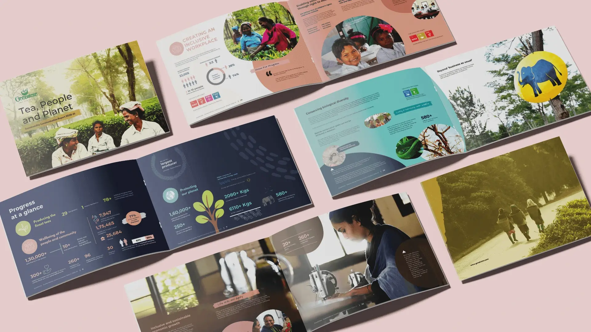 Designed Sustainability Report Spread By Slate Of Swan