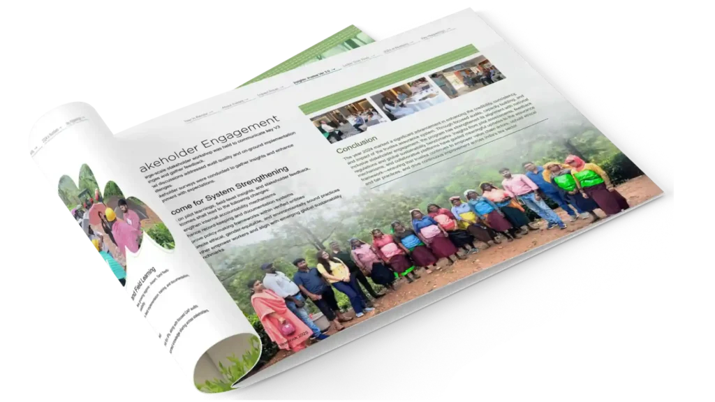 Design mockup of trustea foundation annual report for International Tea Day launch