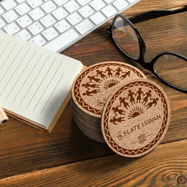 Pack of 3 Cork Coaster | 9cm Coaster | Eco Friendly Absorbent Saucers for Coffee, Cups, Thick & Absorbent, Non Slippery, Heat Resistant |